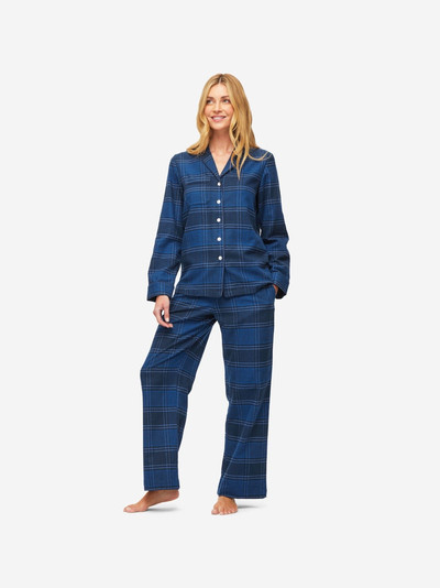Derek Rose Women's Pyjamas Kelburn 27 Brushed Cotton Navy outlook