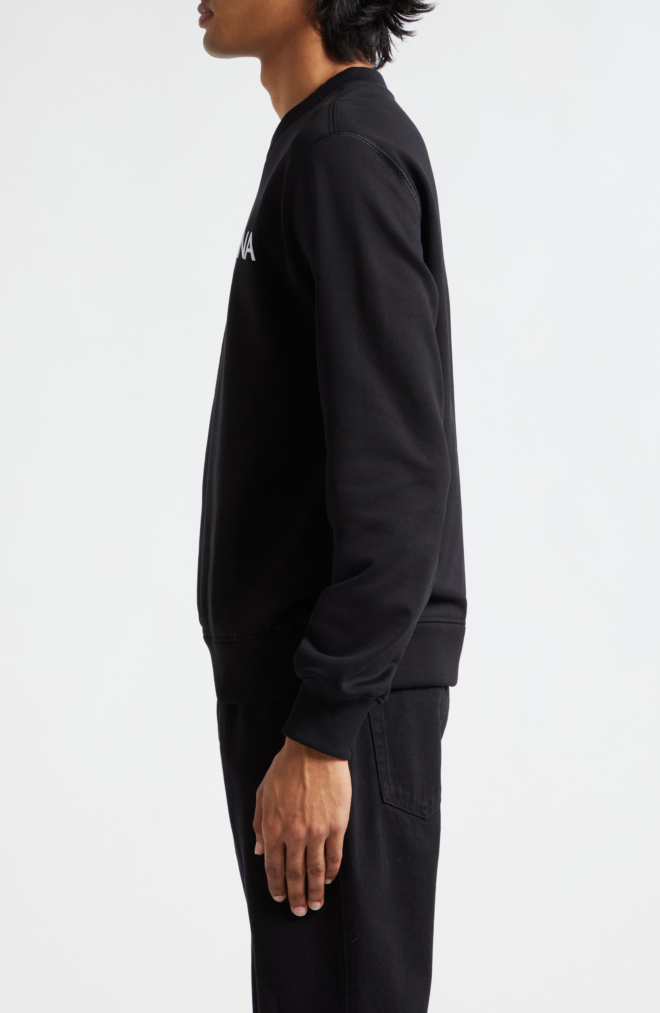 Embroidered Logo Cotton French Terry Graphic Sweatshirt - 3