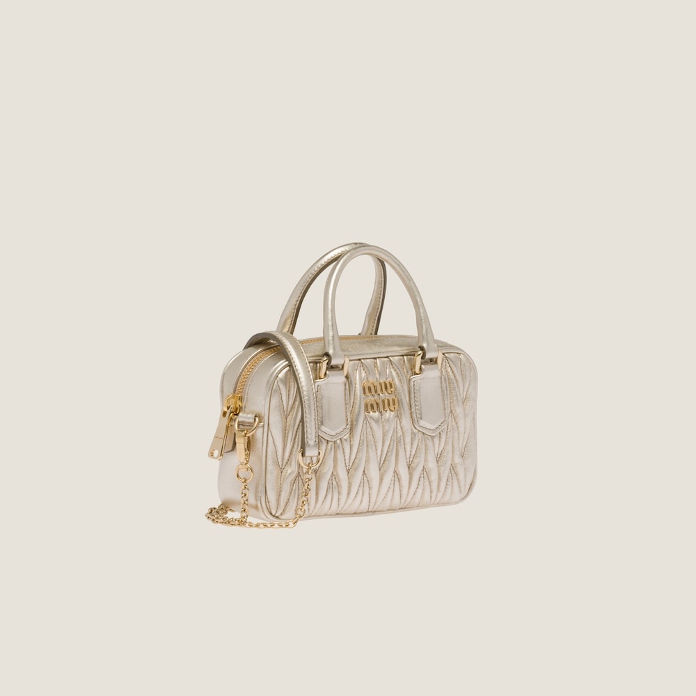 Matelassé nappa leather top-handle mini-bag - 3