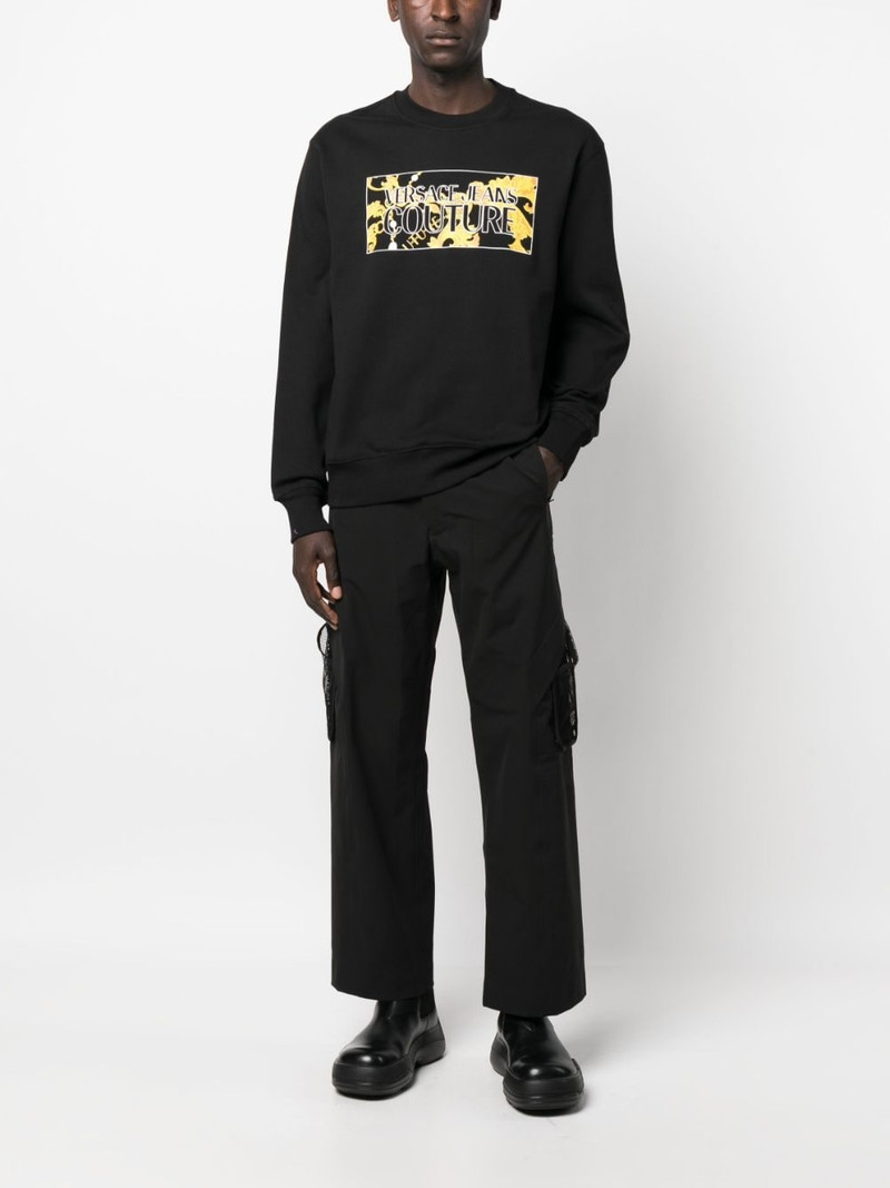VERSACE JEANS COUTURE logo-print cotton sweatshirt outlook