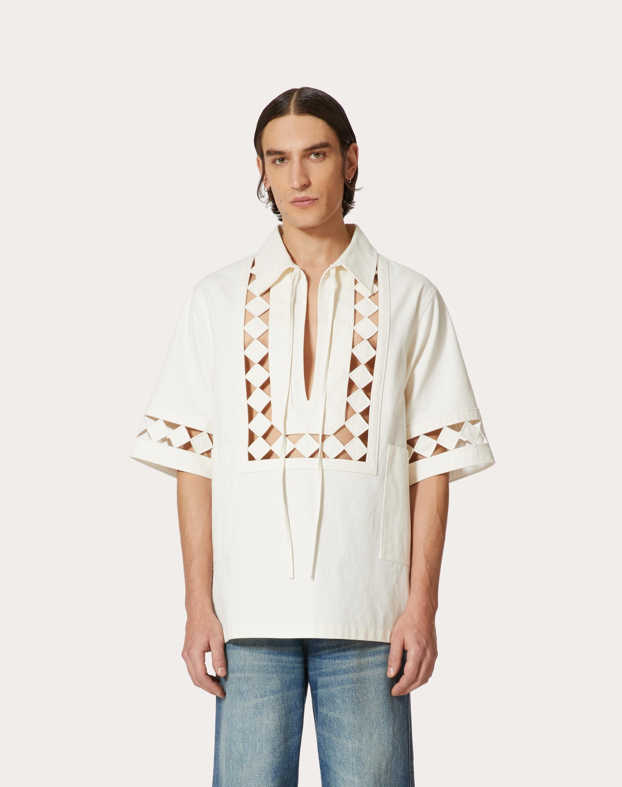 TUNIC WITH GEOMETRIC CUT-OUT EMBROIDERY DETAIL - 3