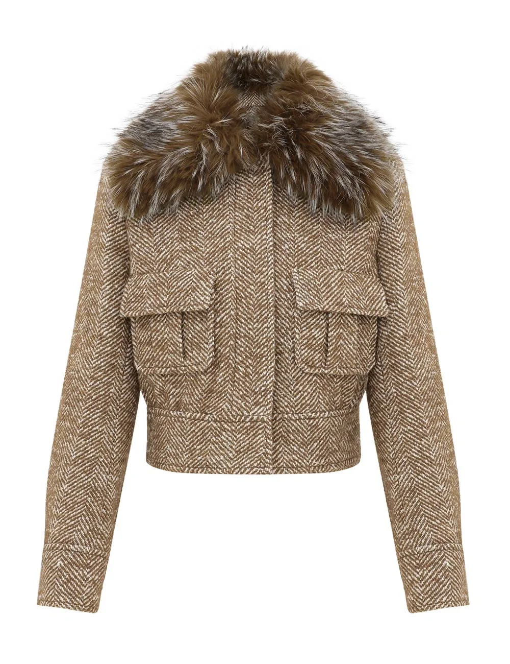 VALIANT FAUX FUR COLLAR BIKER - 1