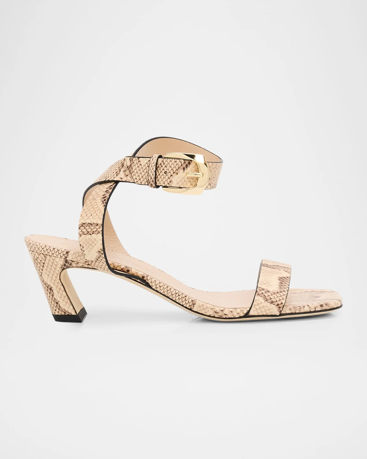 50mm Sai Snake-Embossed Leather Ankle-Strap Sandals - 1