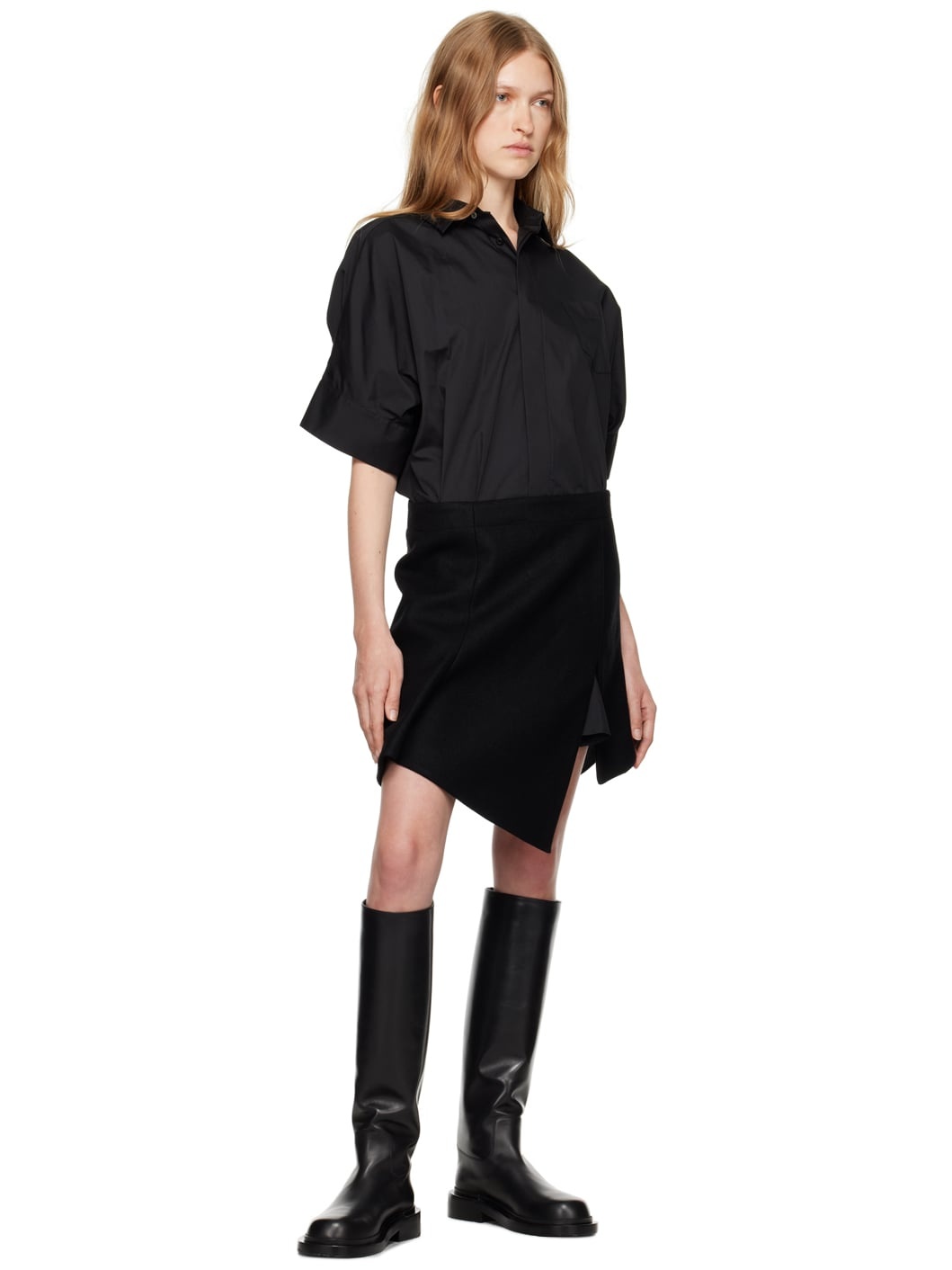 Black Paneled Mini Dress - 4