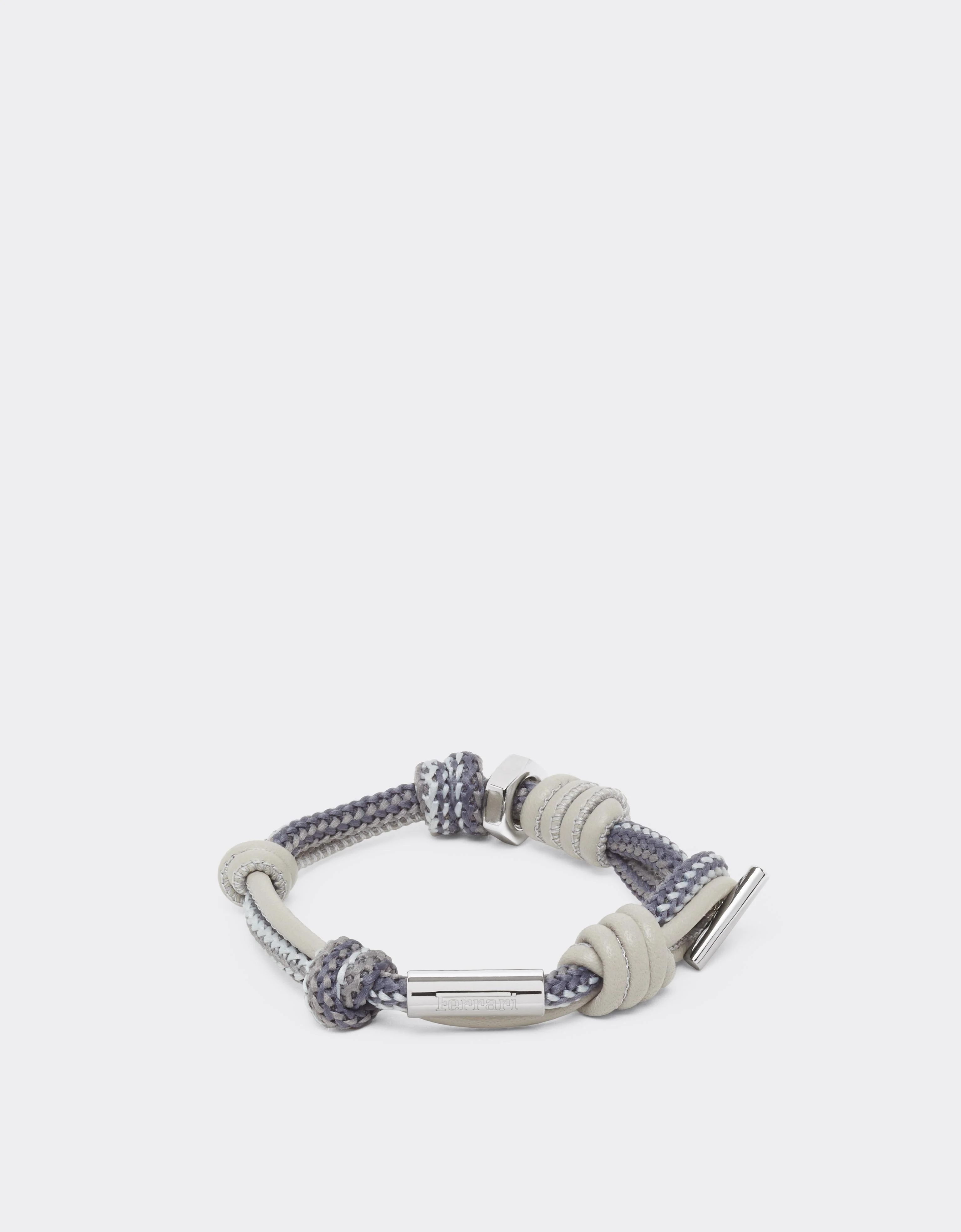 Knotted leather and cord bracelet - 1