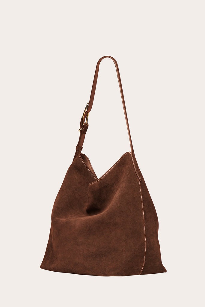 SLOUCH BUCKET DARK BROWN SUEDE - 4