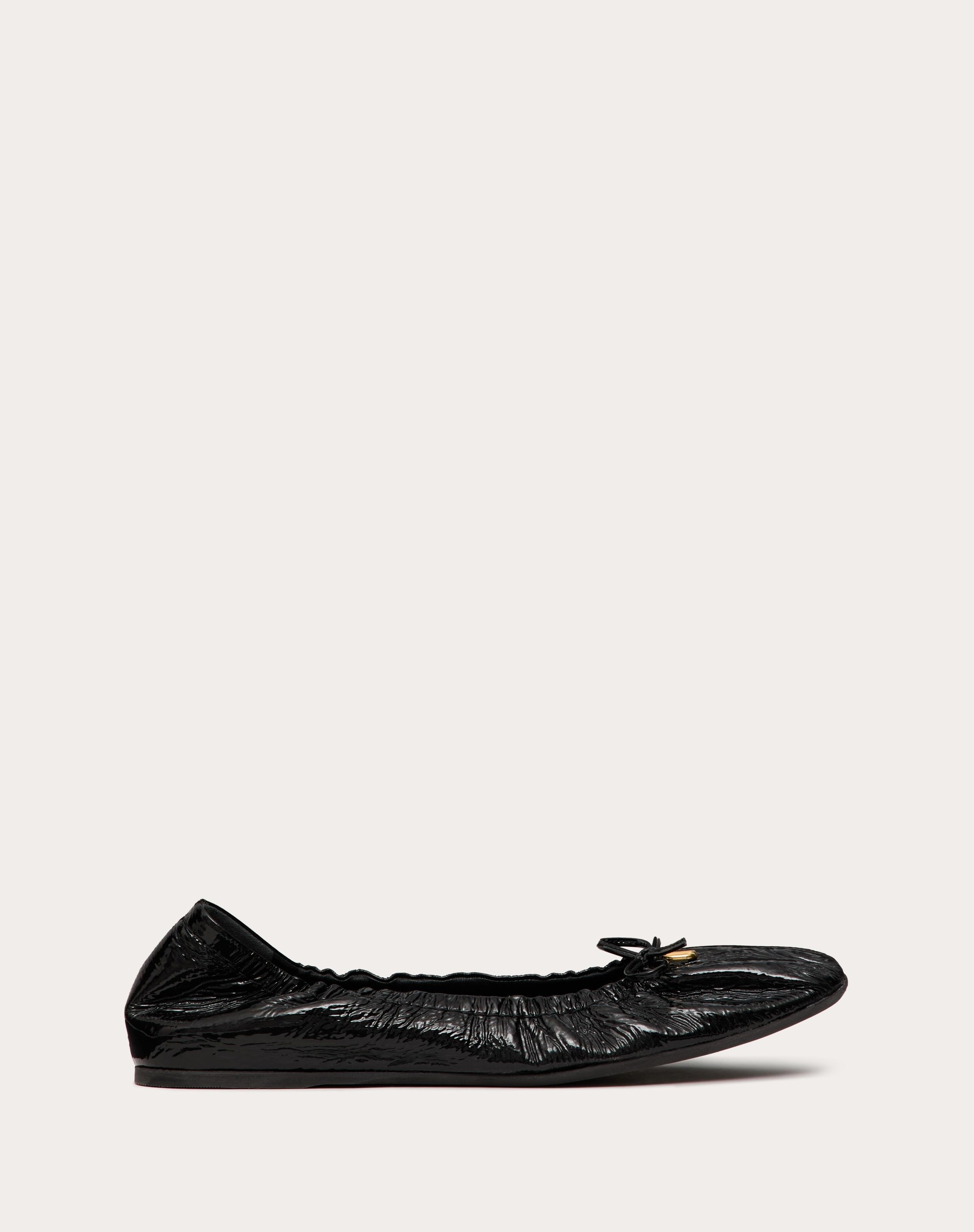 VLOGO SIGNATURE PATENT LEATHER BALLERINA - 1