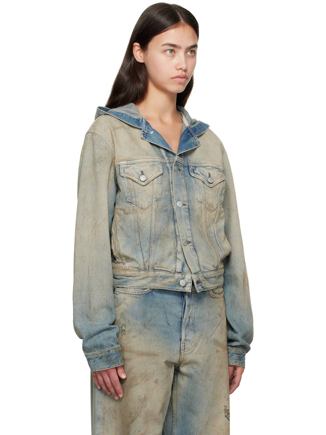Blue Hooded Denim Jacket - 2
