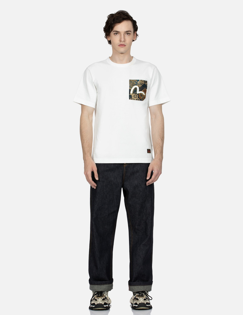 PINE-PATTERN DAICOCK PRINT WITH CRANE AND LOGO EMBROIDERY WIDE LEG JEANS 6