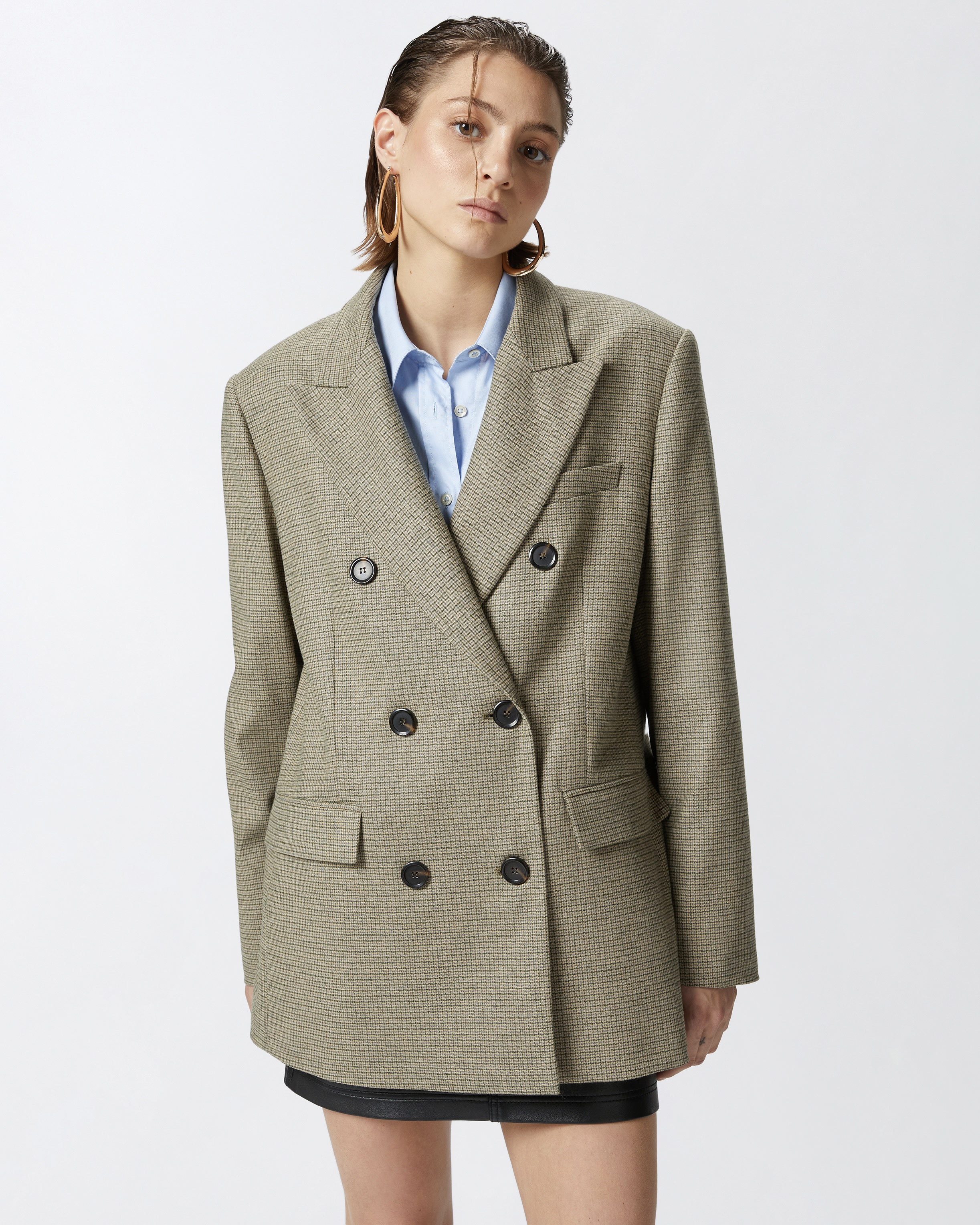 OVERSIZED DOUBLE-BREASTED CHECK BLAZER - 2