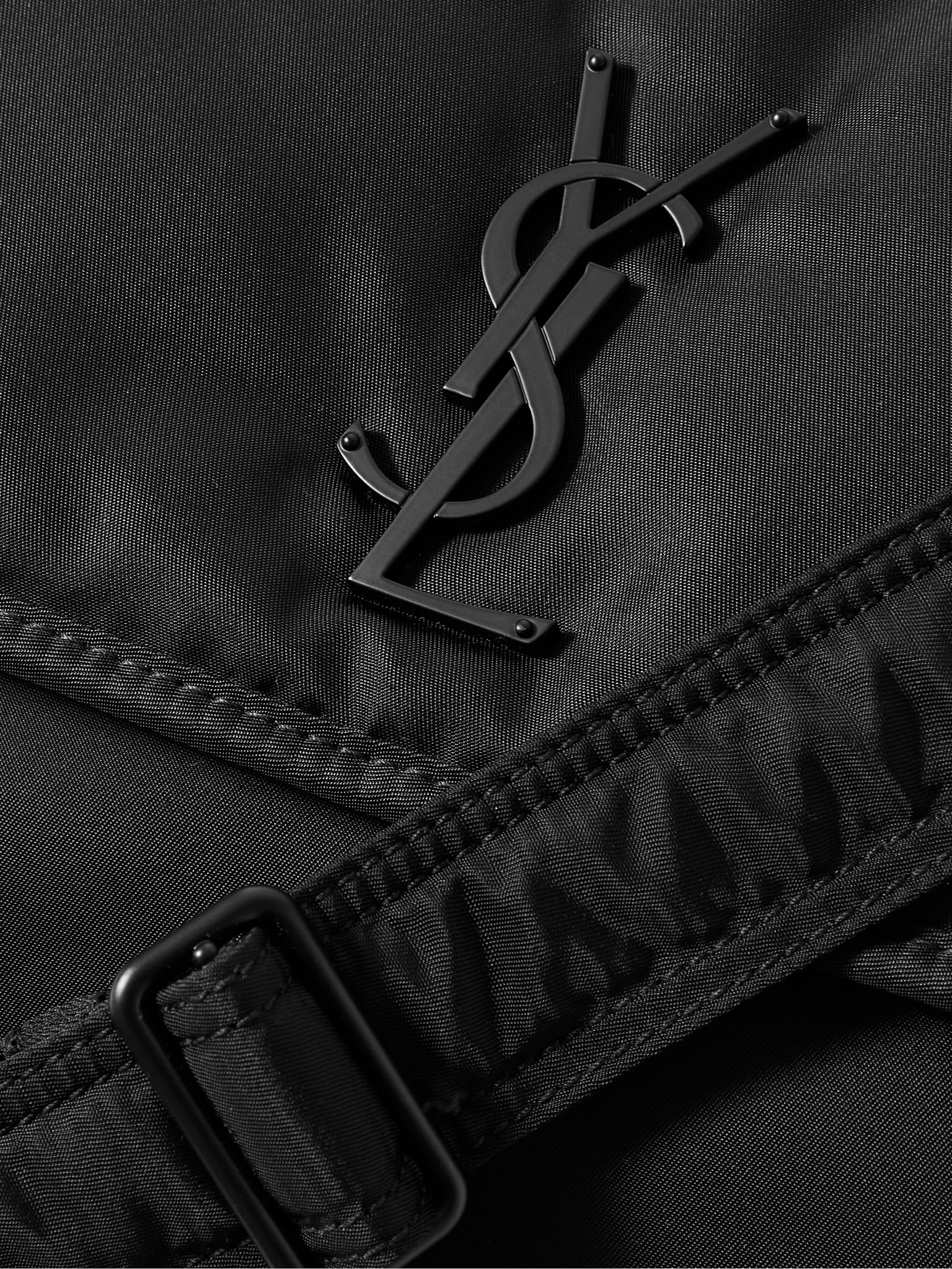 Niki Leather-Trimmed Nylon Messenger Bag Black - 4