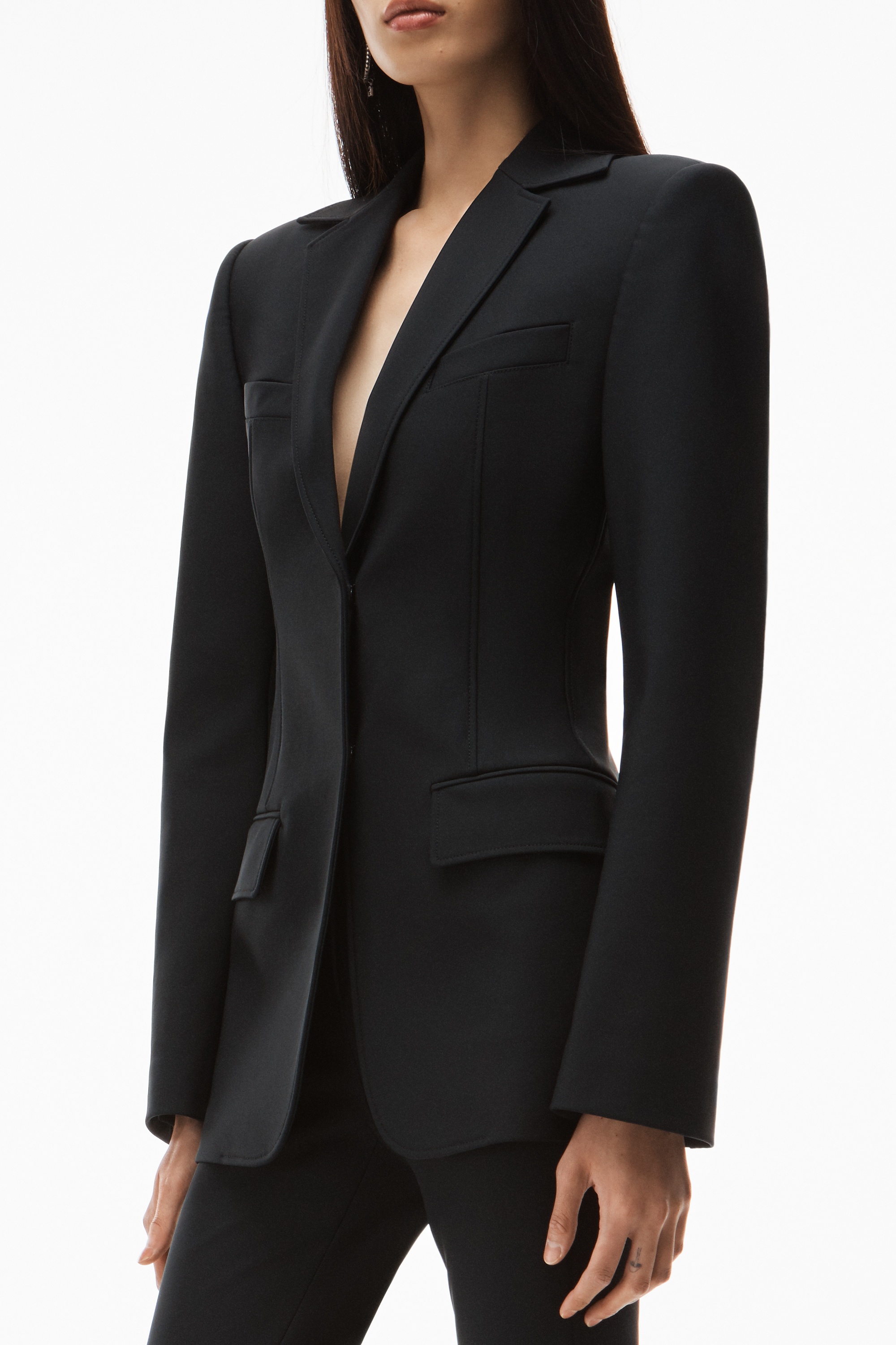 TAILORED BLAZER IN STRETCH NYLON - 3