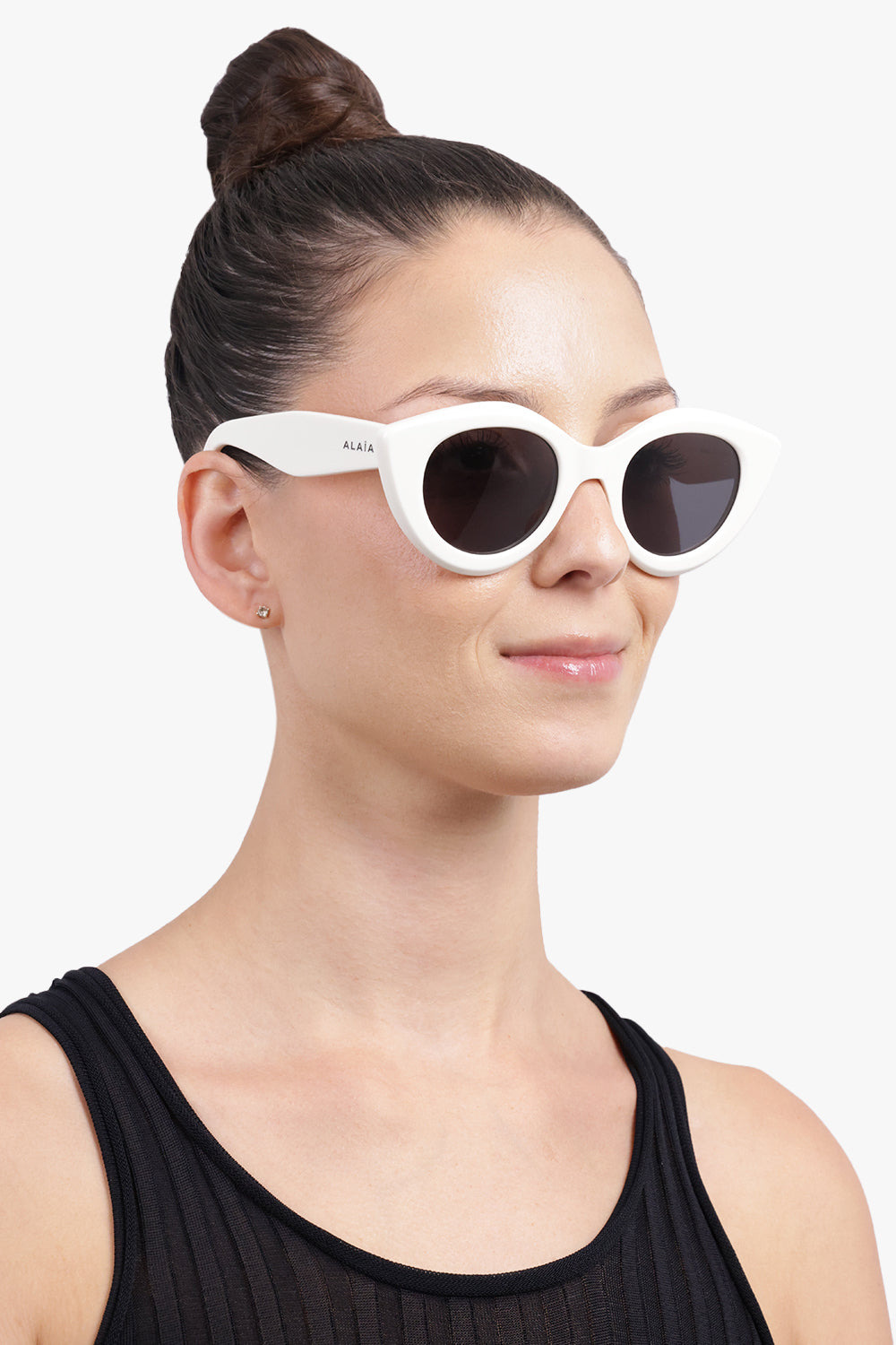 AA0091S ROUND CAT EYE SUNGLASSES | WHITE - 5