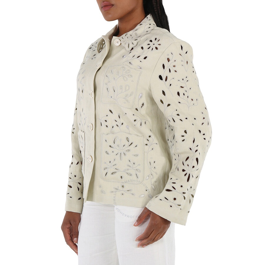 Chloe Ladies Embroidered Overshirt Jacket - 5