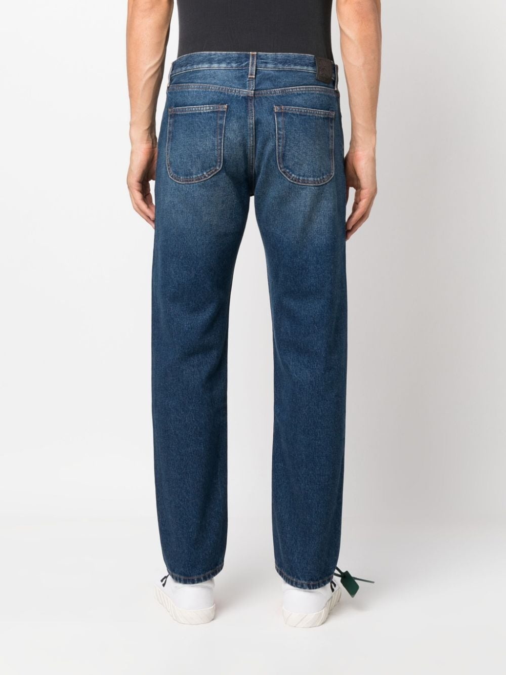 stonewashed straight-leg jeans - 4