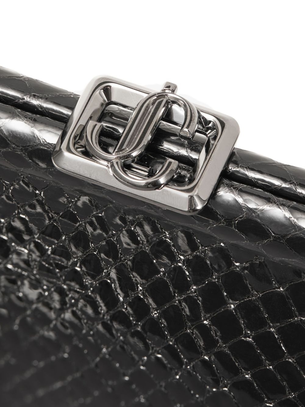 Skylar snake-printed leather clutch bag - 4