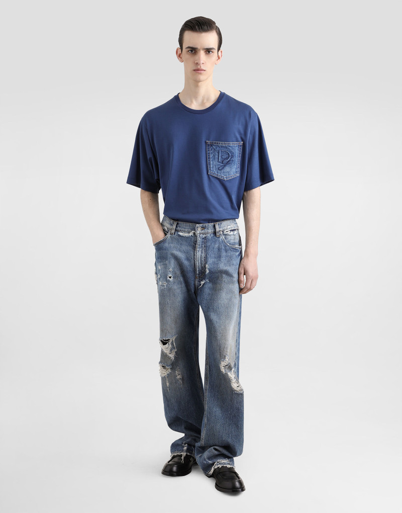 Dolce & Gabbana Cotton T-shirt with breast pocket and logo embroidery outlook