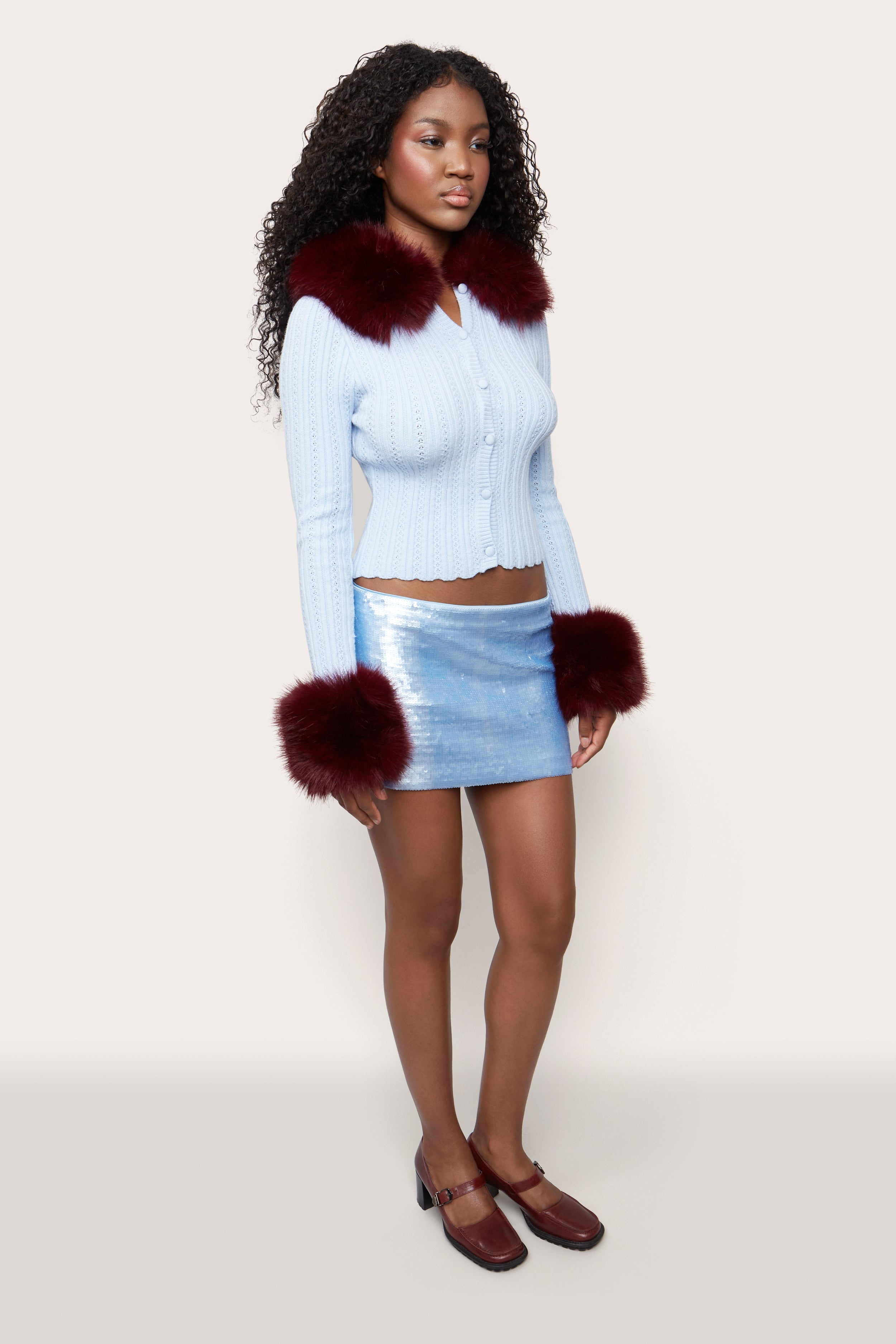 HEART POINTELLE KNIT CARDIGAN - 4
