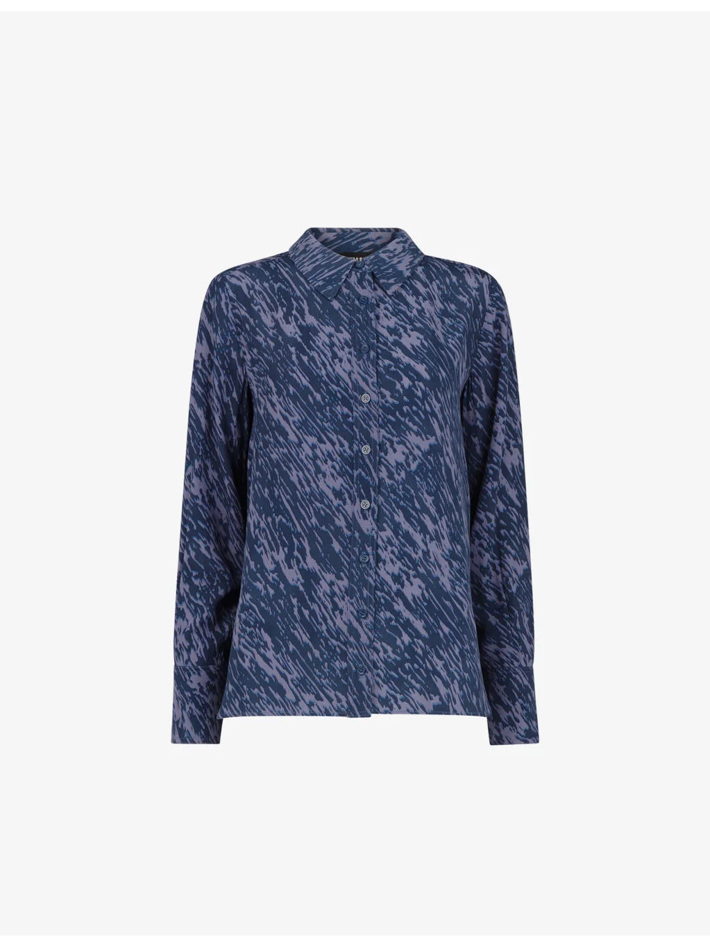 Abstract-Print Long-Sleeved Woven Shirt - 1