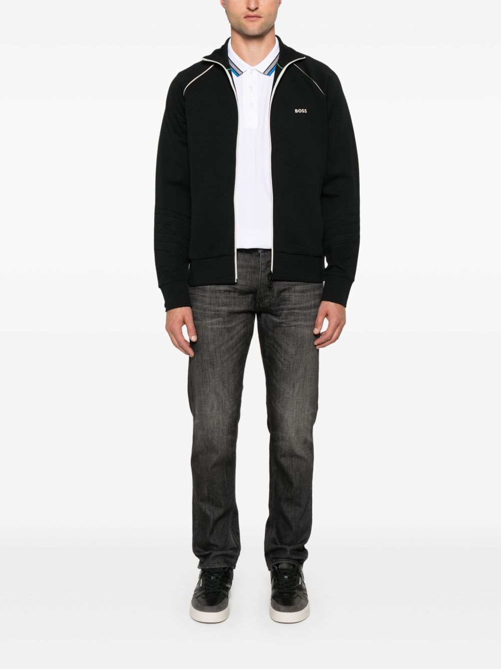 piped-trim detail track jacket - 2