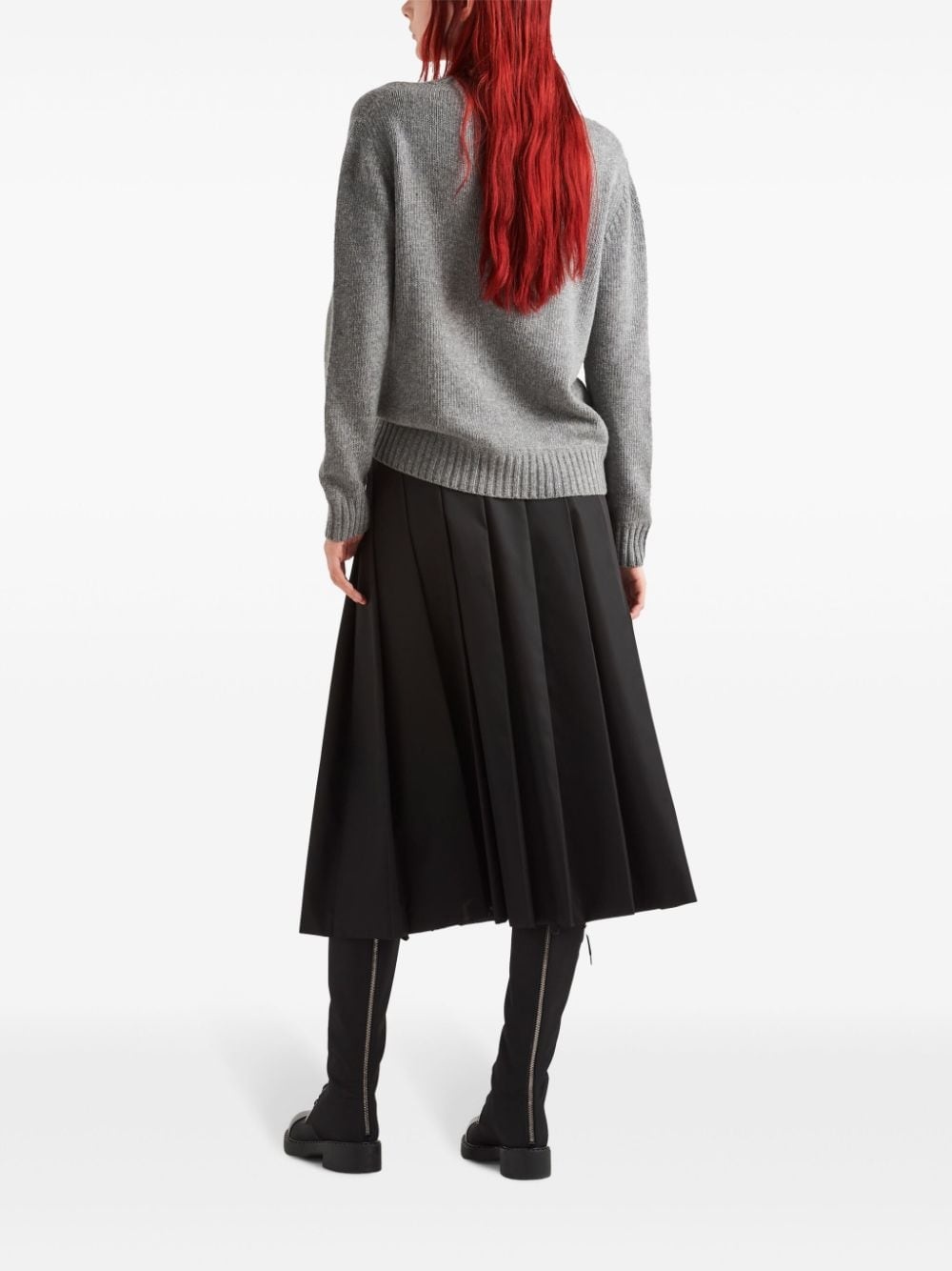 logo-intarsia cashmere jumper - 3