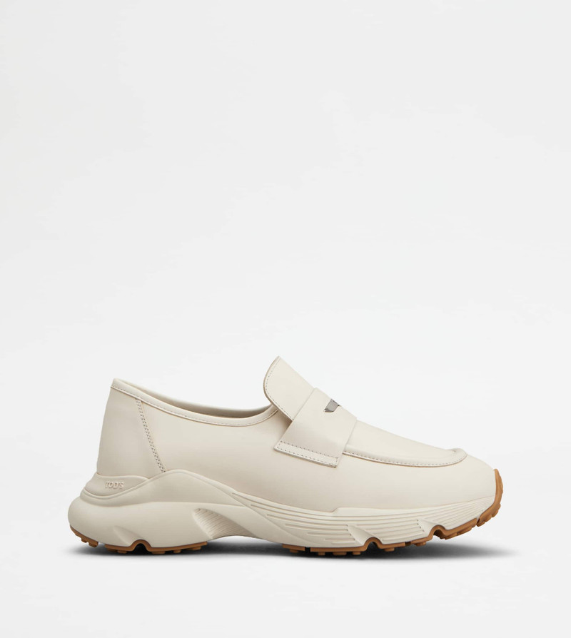 SPORTY LOAFERS IN LEATHER - OFF WHITE 1