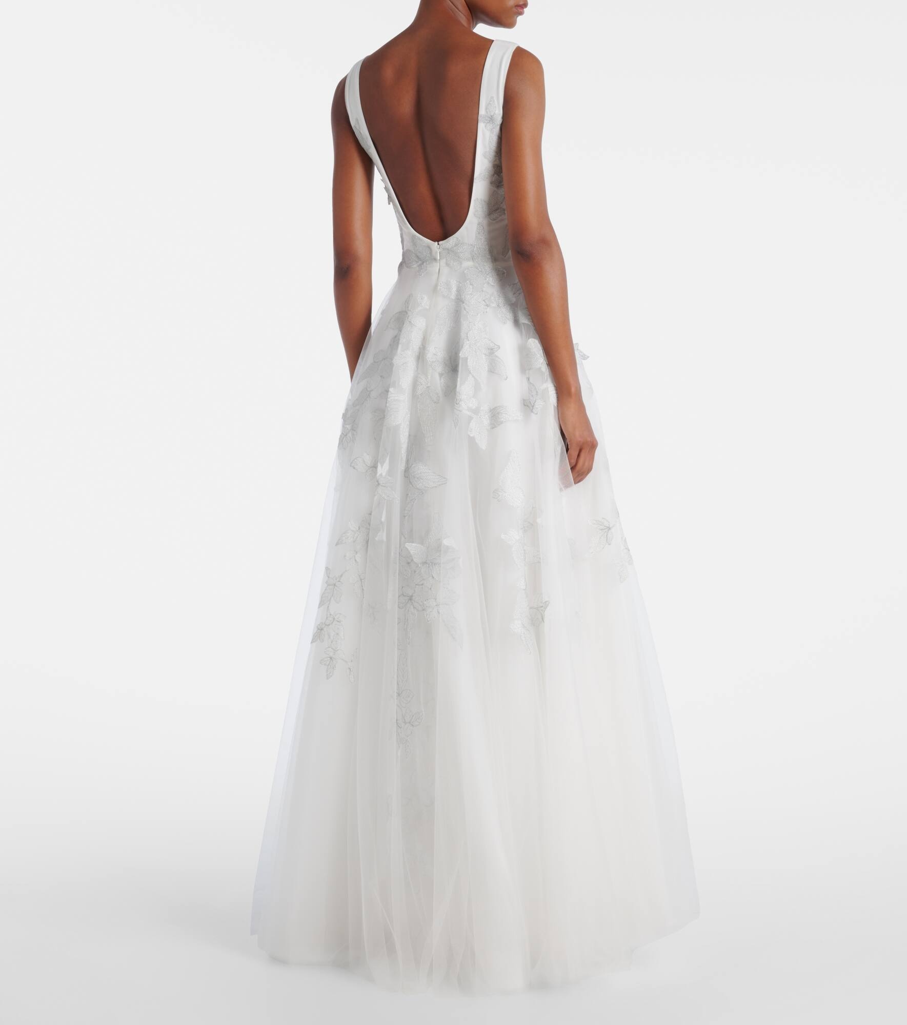 Bridal open-back beaded tulle gown - 3