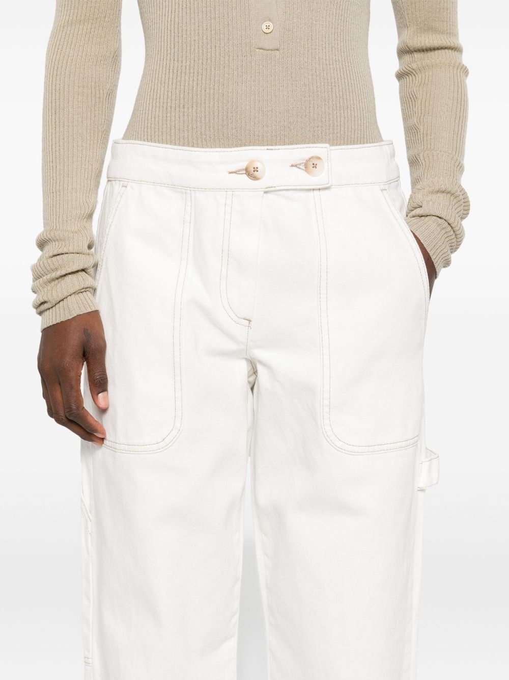 logo-embossed trousers - 5