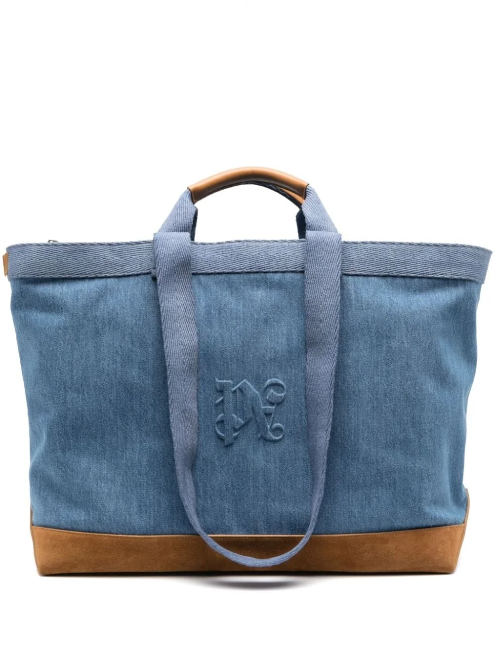 monogram denim tote bag - 1