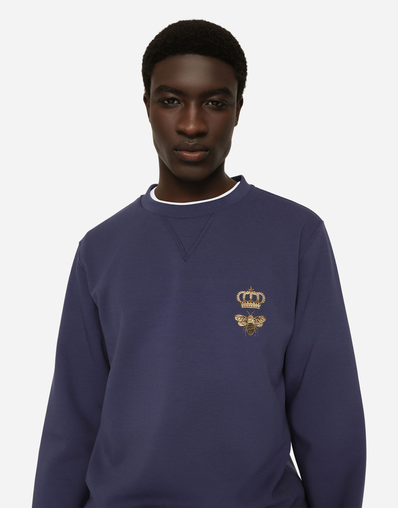 Cotton jersey sweatshirt with embroidery 4