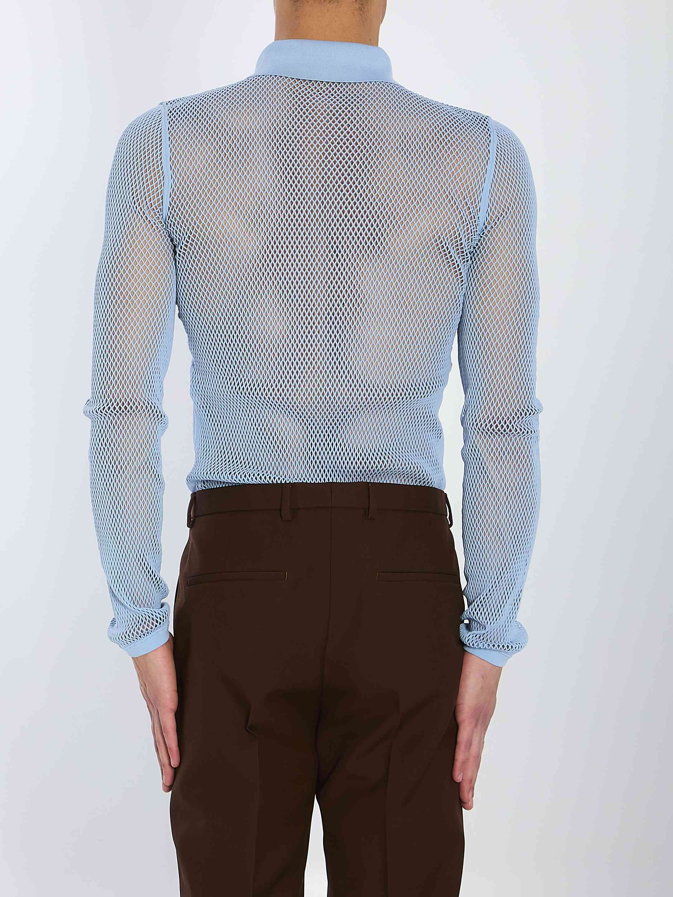 Gucci Men Technical Mesh Polo Shirt - 4