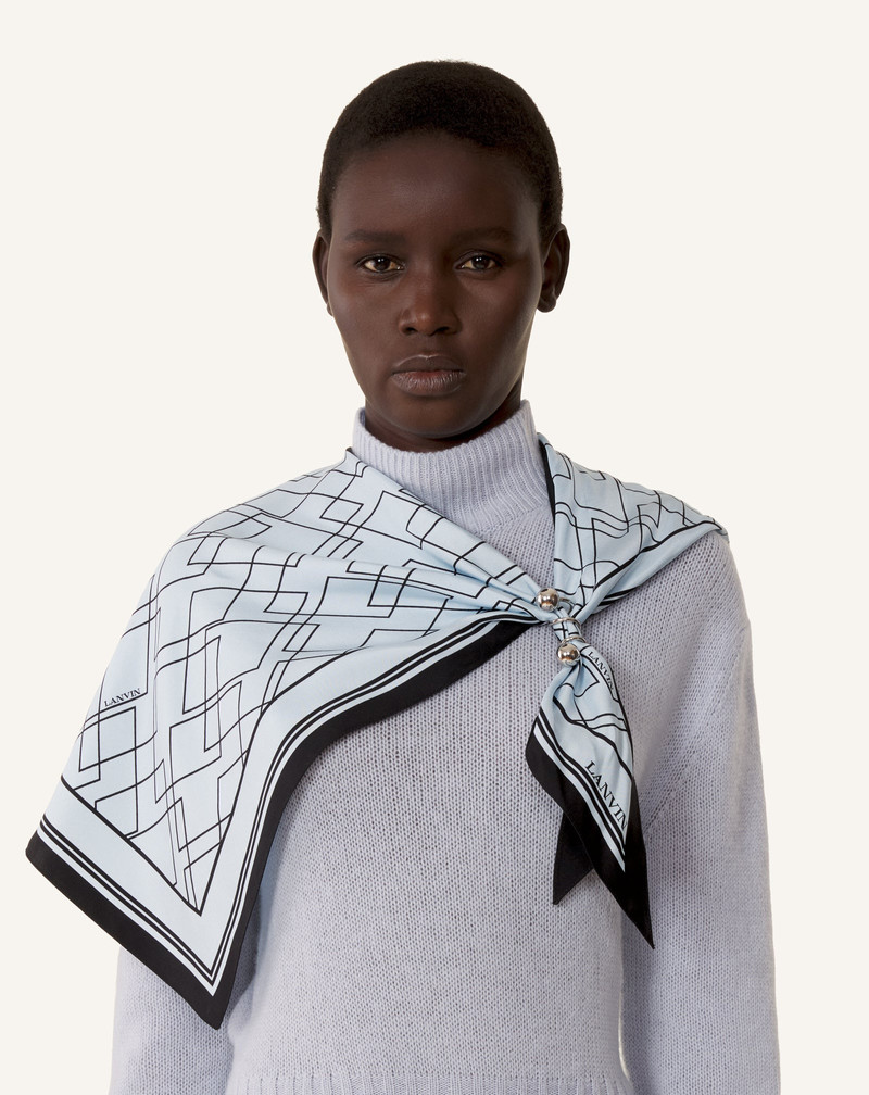 Lanvin GRAPHIC DIAMOND MOTIF TOP WITH JEWELRY FASTENER outlook