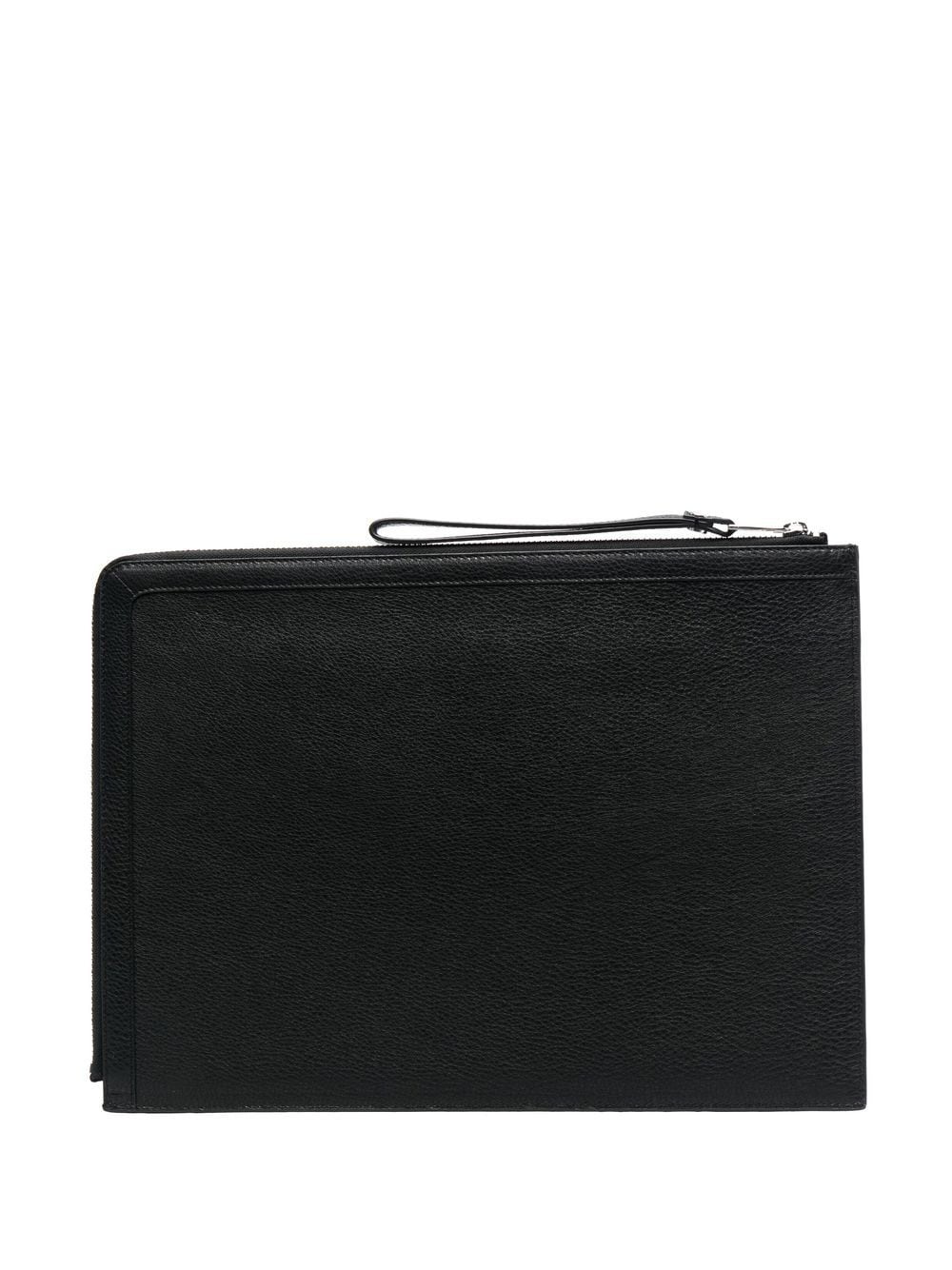 zip-up leather clutch bag - 3