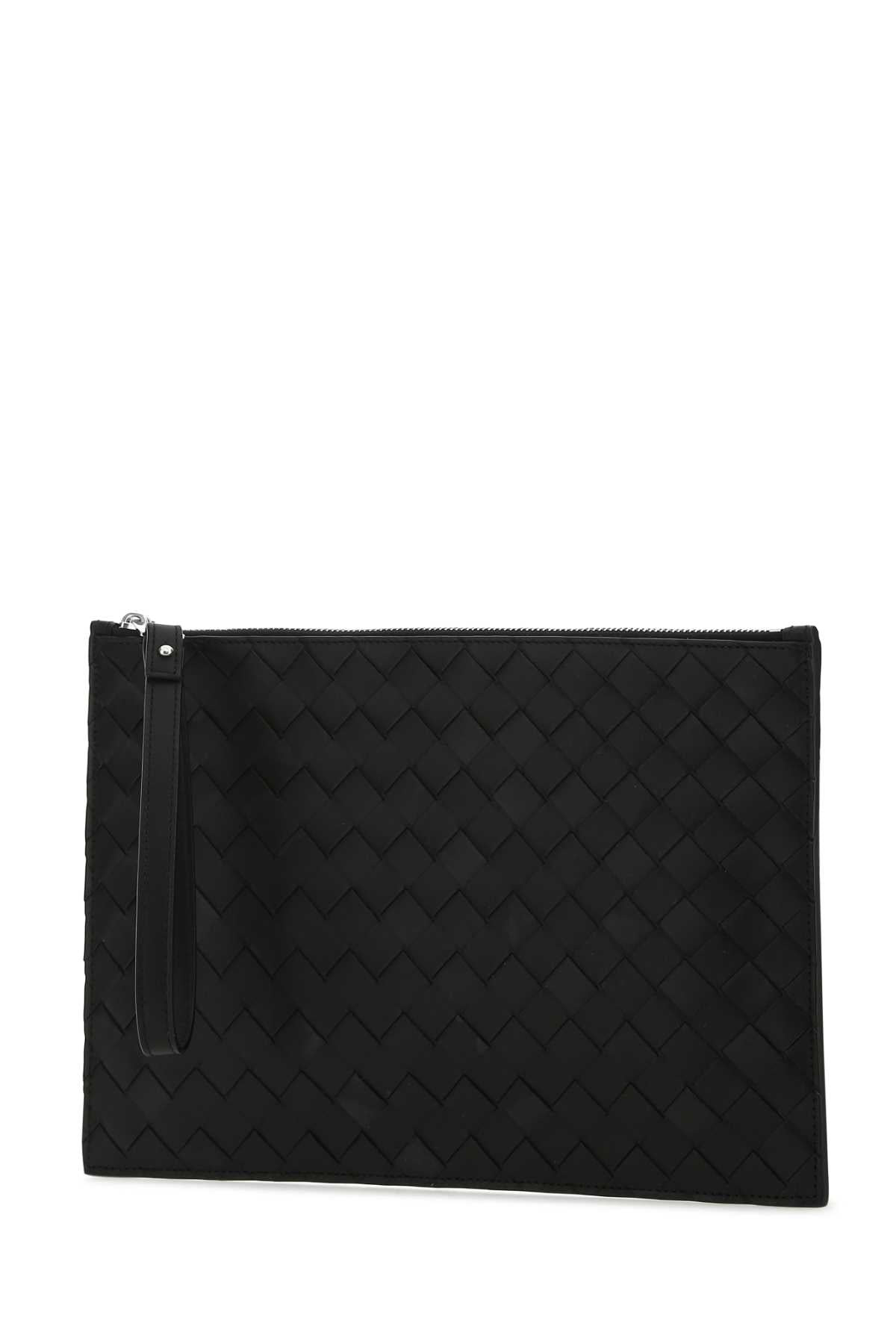 Bottega Veneta Men Black Leather Pouch - 2