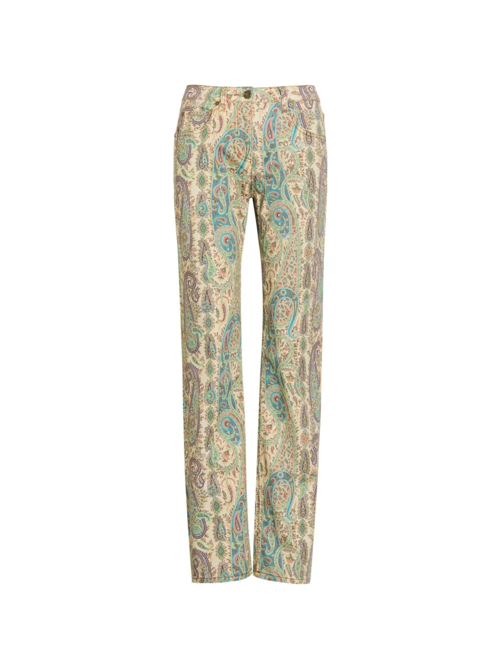 paisley-pattern straight-leg jeans - 1