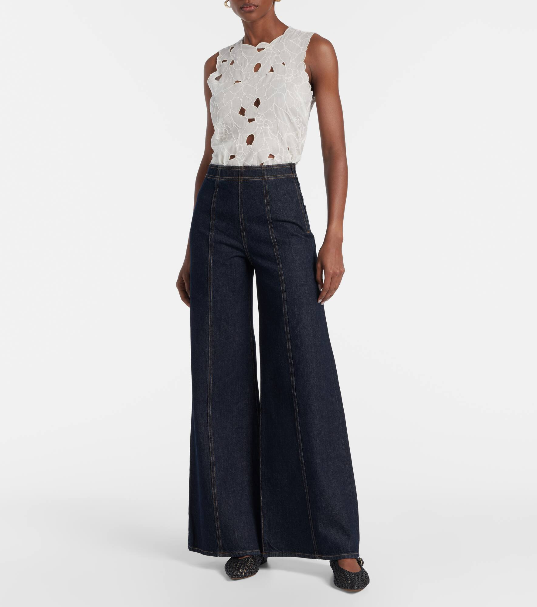Bianca high-rise wide-leg jeans - 7