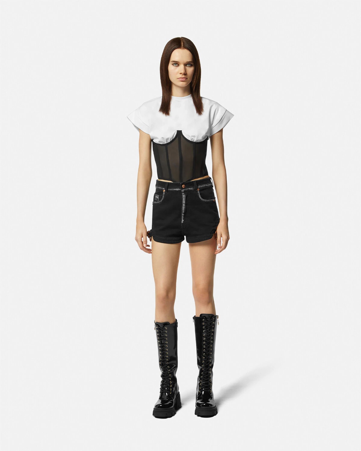 Baroque Buckle Denim Shorts - 2