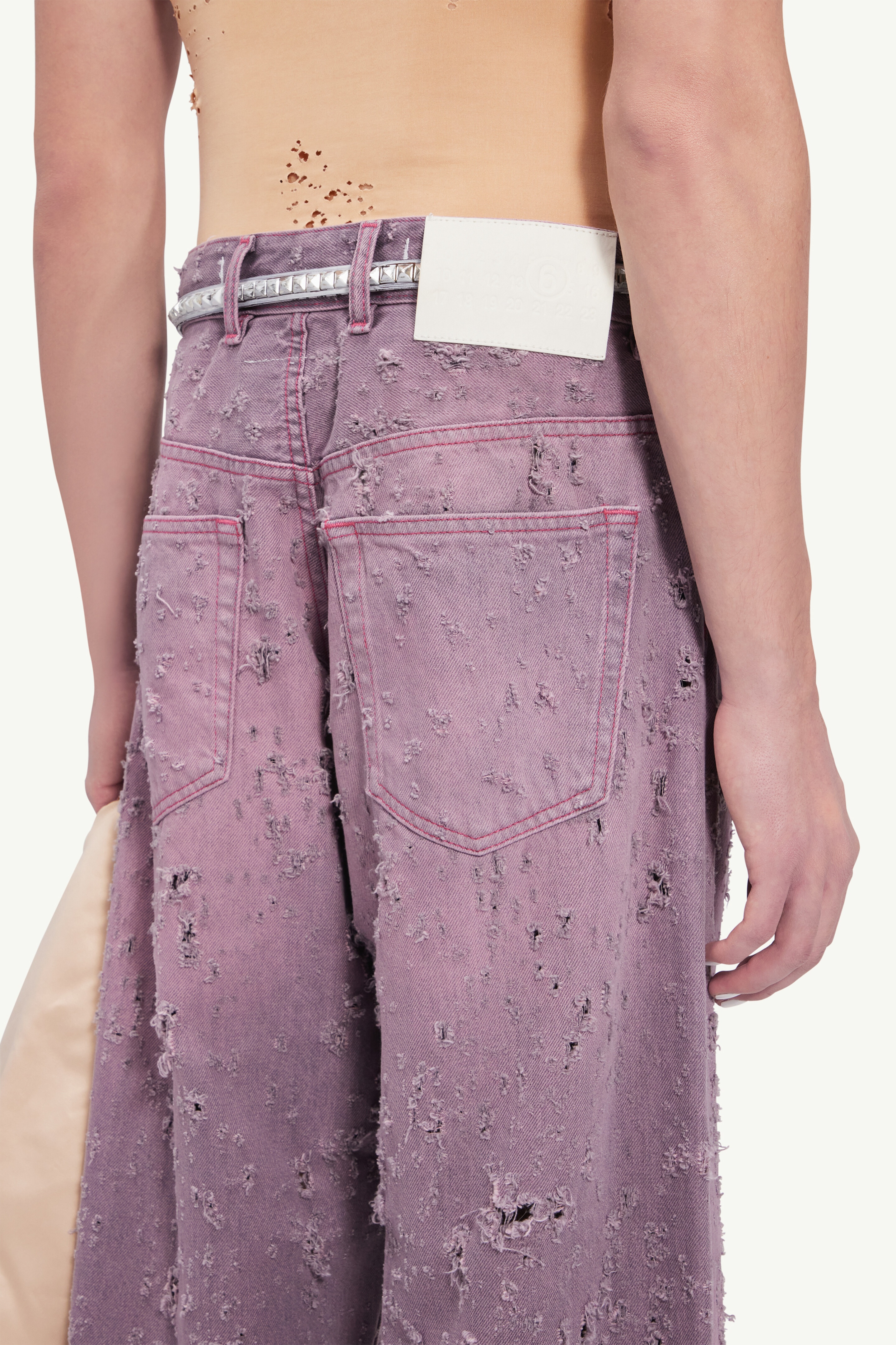 RELAXED WORN-OUT DENIM TROUSERS - 5