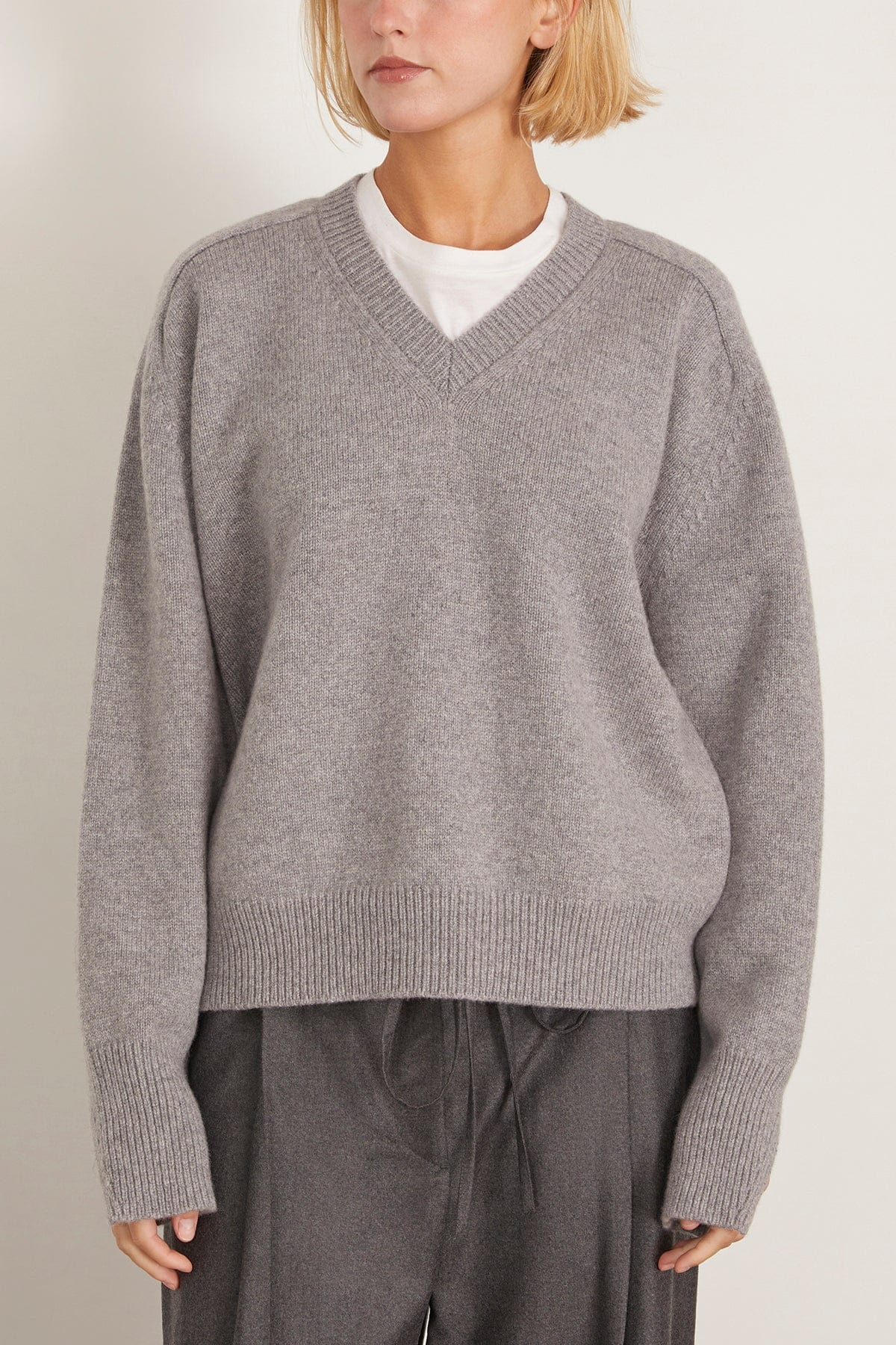 Sleeve Wrap Jumper in Mid Grey Melange - 3