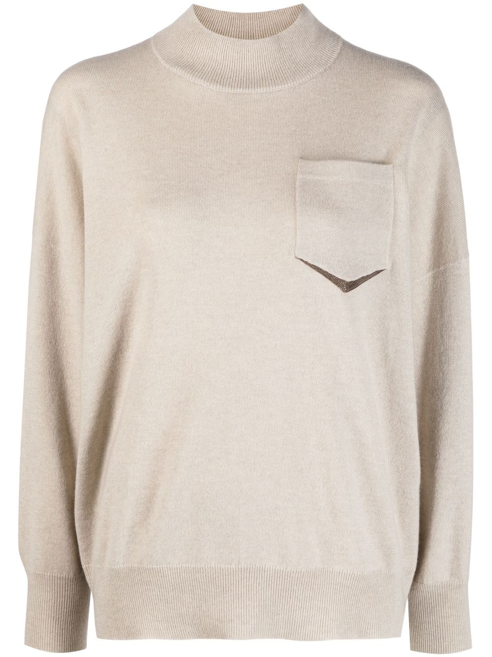 Monili-embellished cashmere sweater - 1