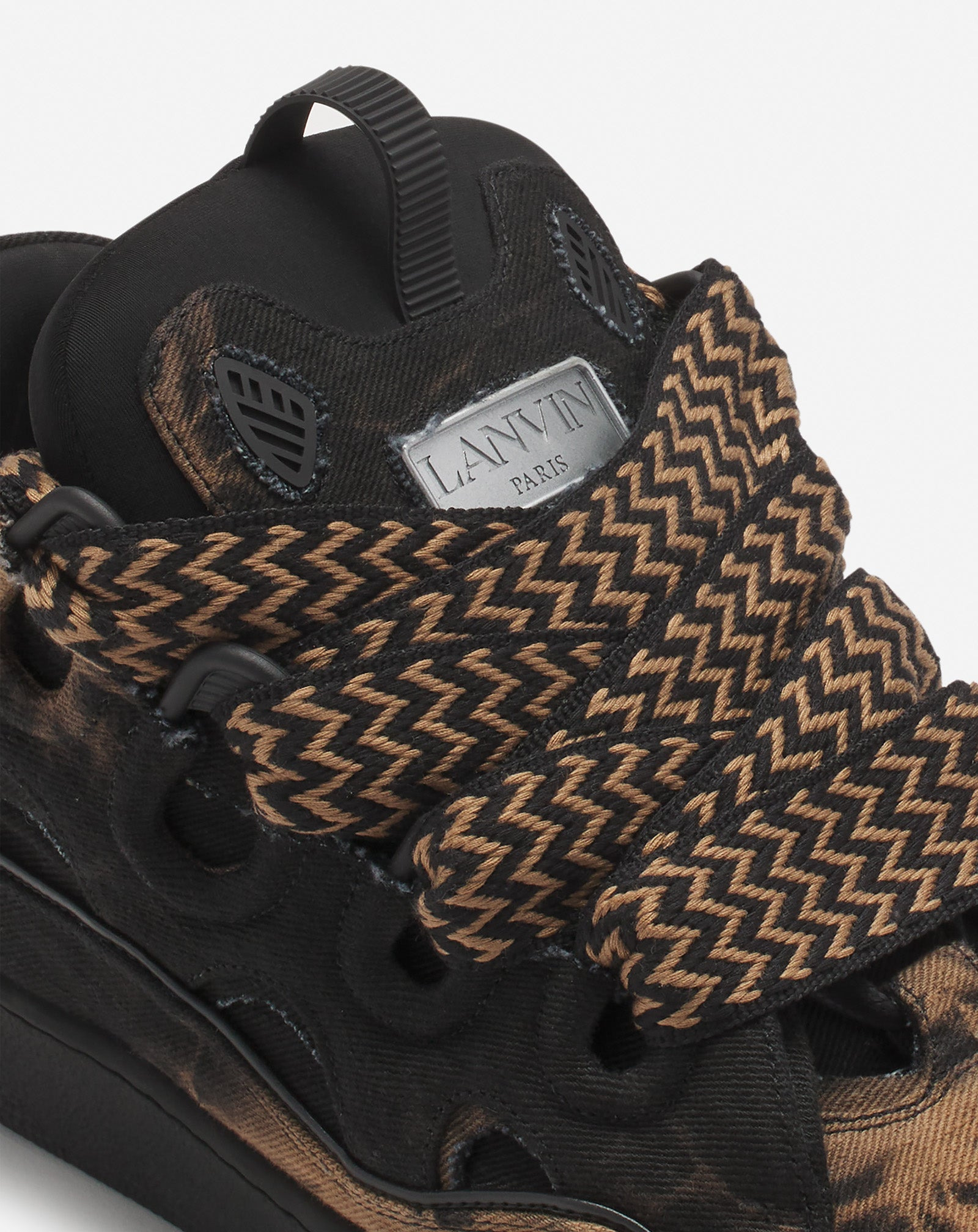 CURB WASHED DENIM SNEAKERS - 5