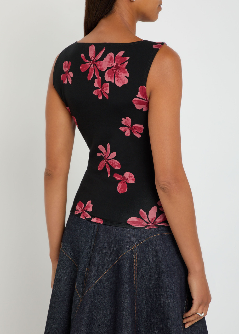 Reformation Dusk Floral-print Jersey Tank - 3