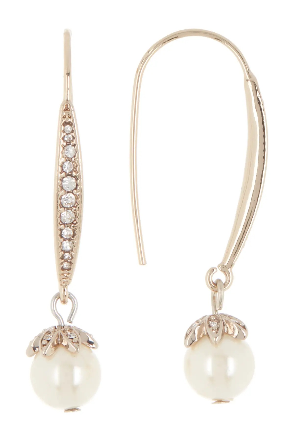 Pave Crystal Linear Drop Earrings - 1