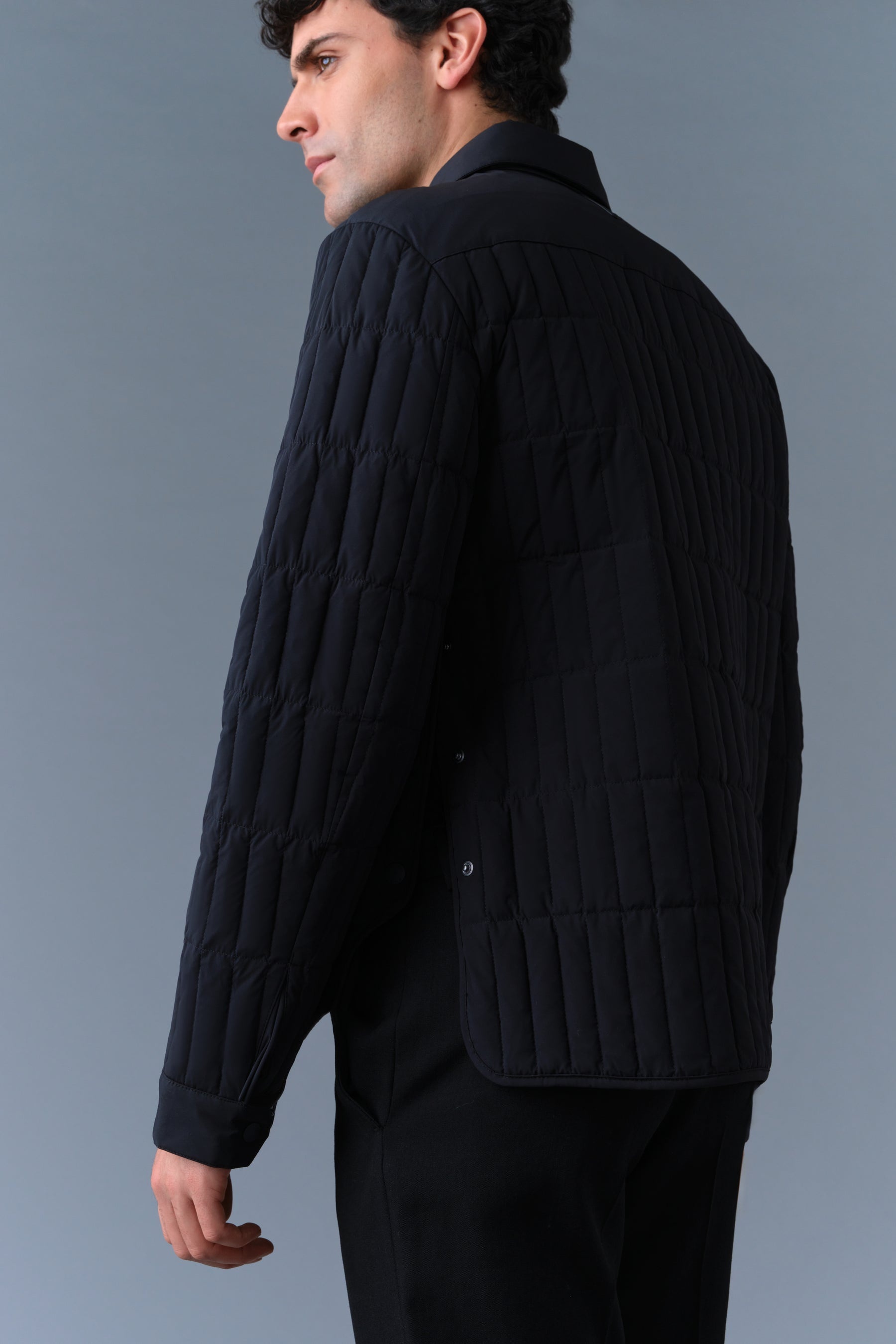 MATEO Vertical Quilted Jacket with Spread Collar - 5