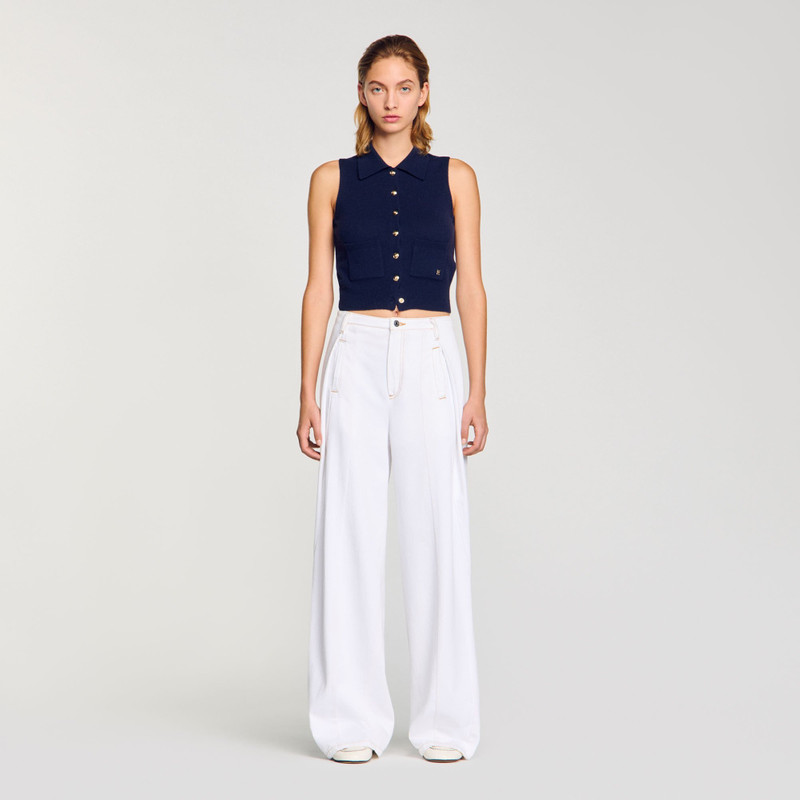 Sandro TOPSTITCHED WIDE-LEG JEANS outlook