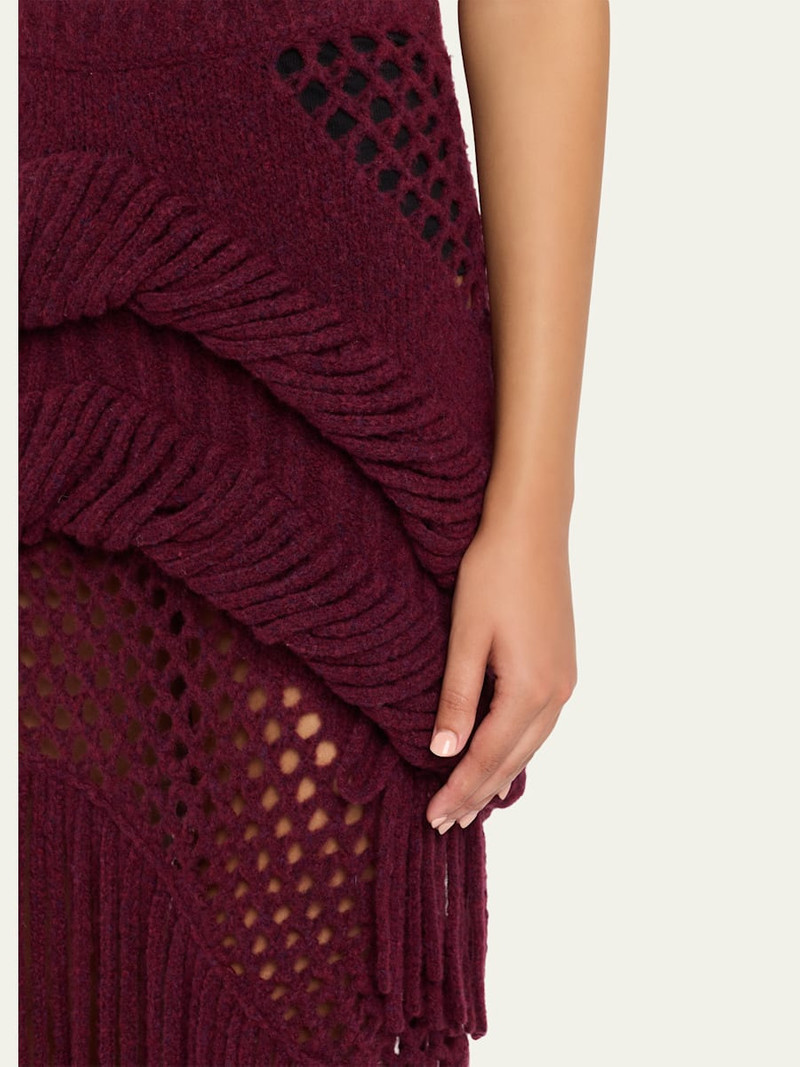 diotima Medusa Fringe Knit Skirt outlook