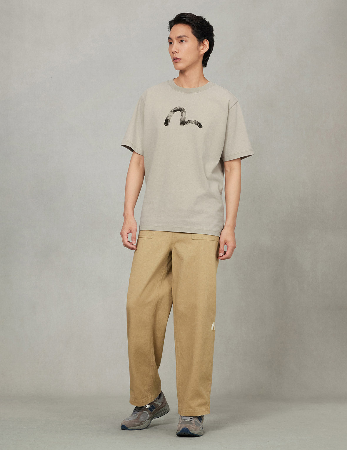 Hand-Drawn Seagull Print Relax Fit T-Shirt - 9