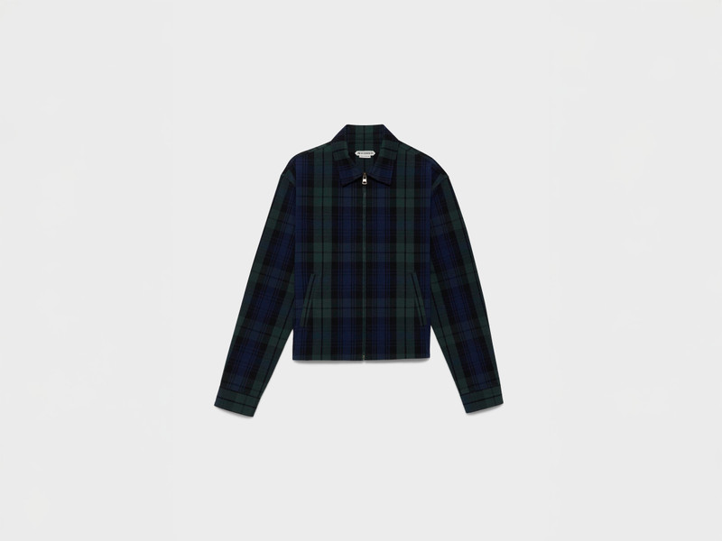 MENS FRONT ZIP BLOUSON IN NAVY & GREEN - 1