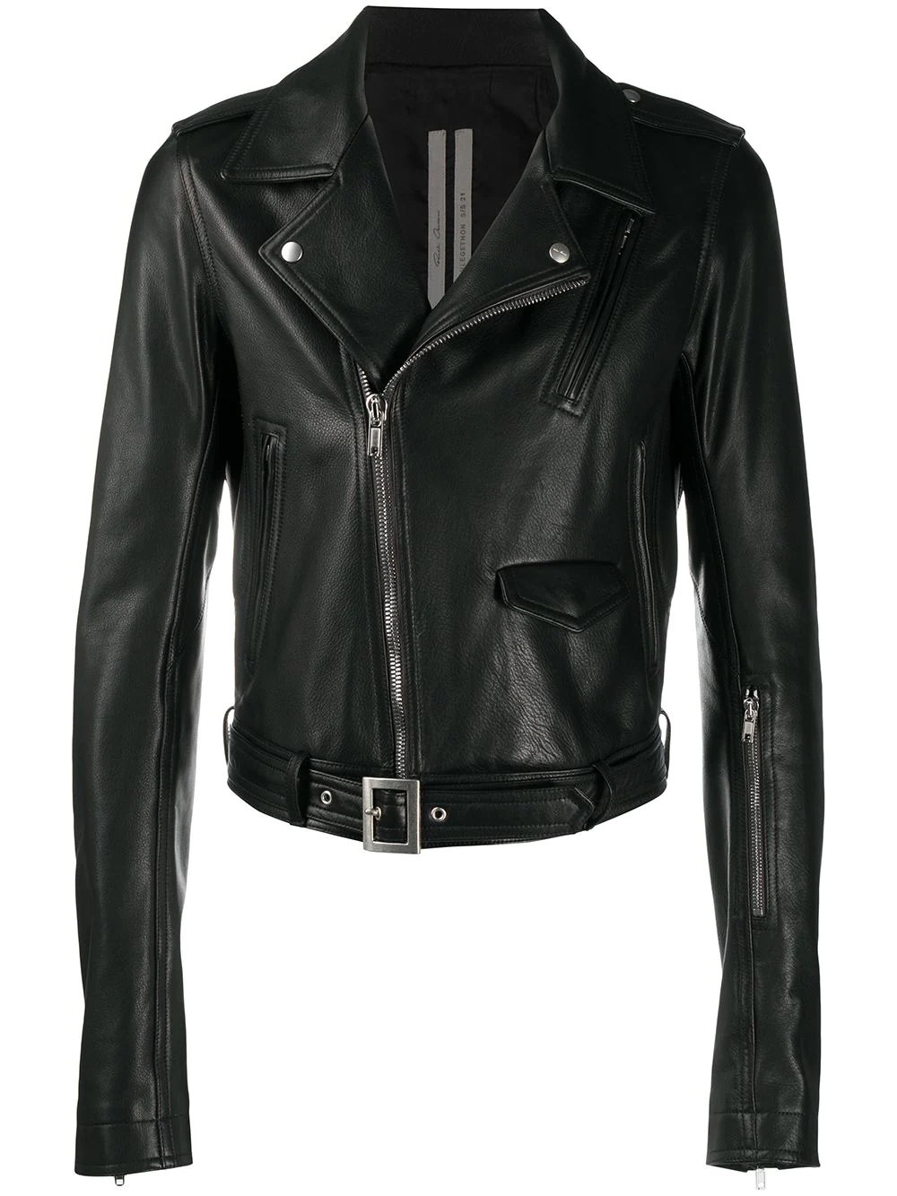 zipped biker jacket - 1