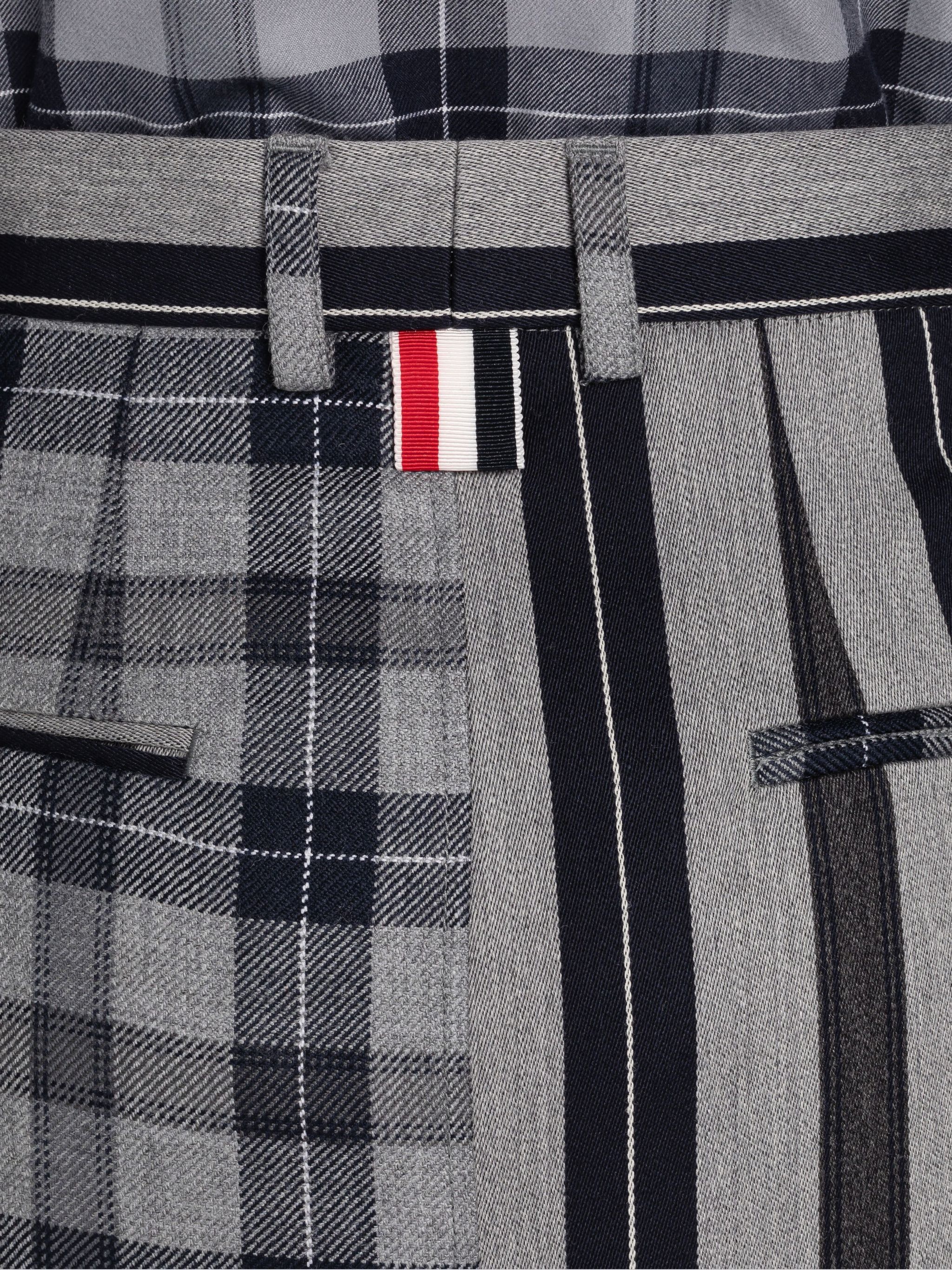 Fun-Mix Tartan Stripe High Waisted Straight Skirt - 6
